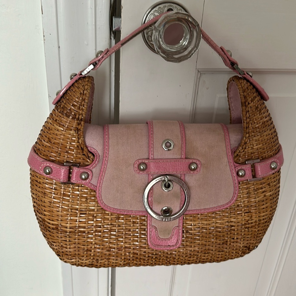 Woven pink Rafe purse